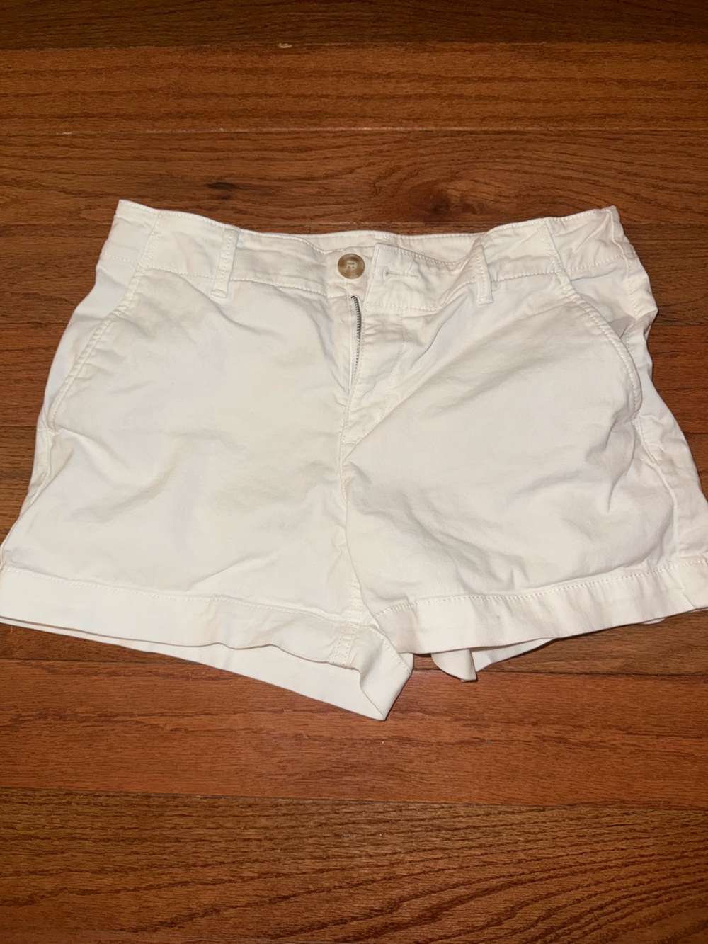 LOFT White High-Rise Cotton Shorts